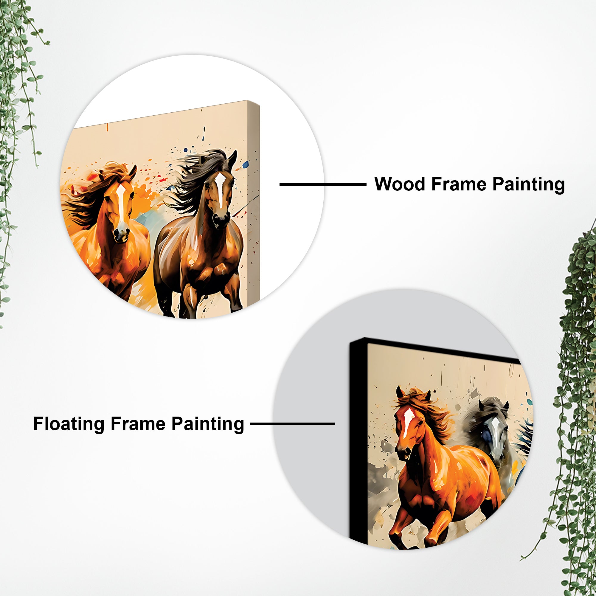 Auspicious Seven Running Horses Premium wall Painting