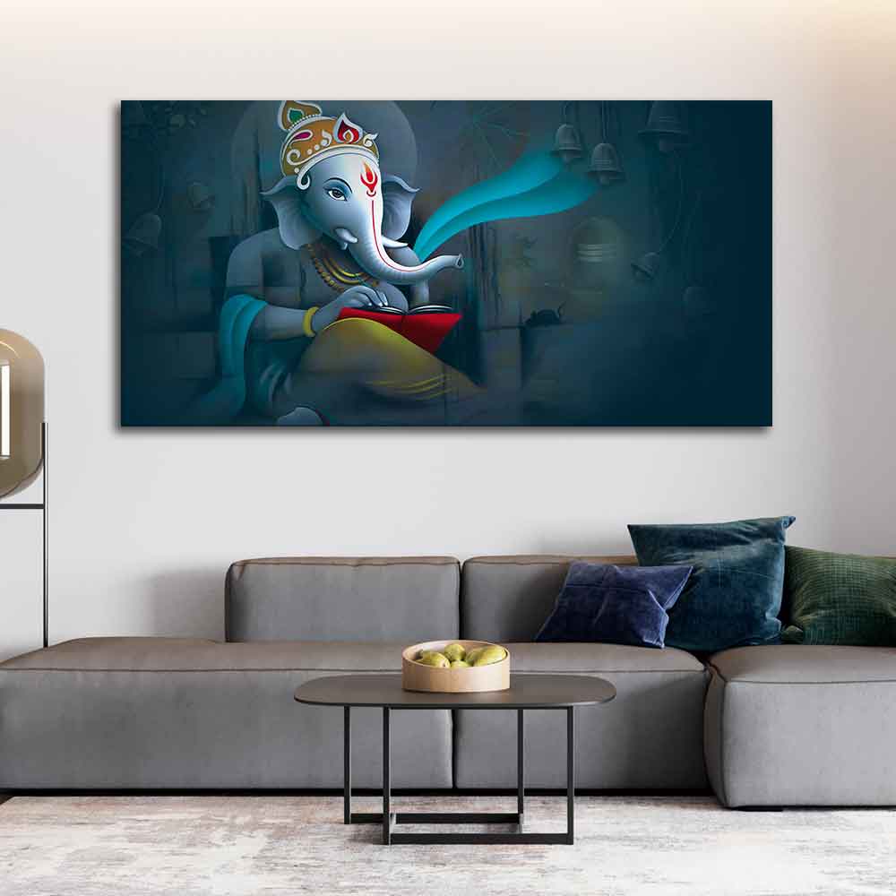 Auspicious Shri Ganpati Ganesha Canvas Wall Painting