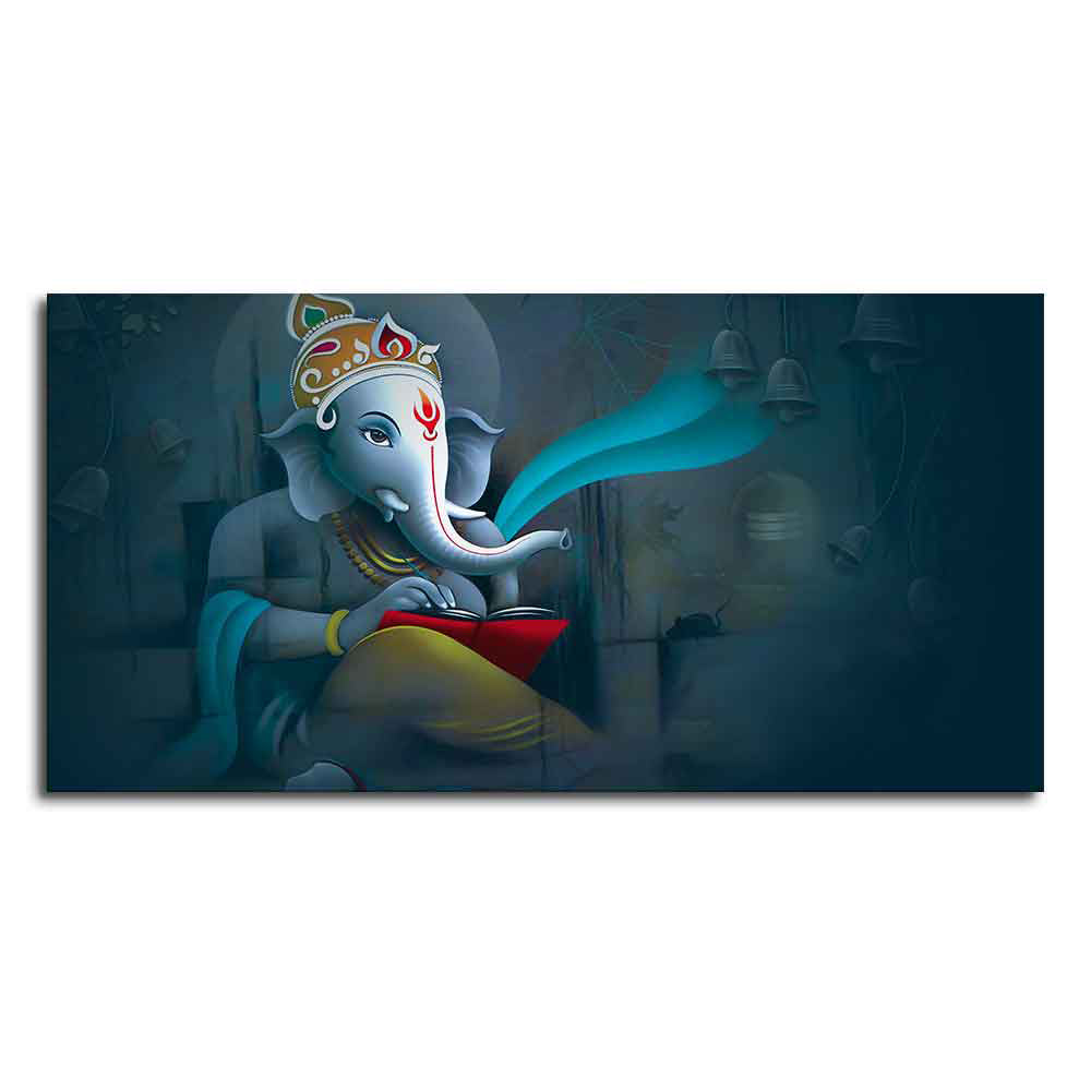 Auspicious Shri Ganpati Ganesha Canvas Wall Painting