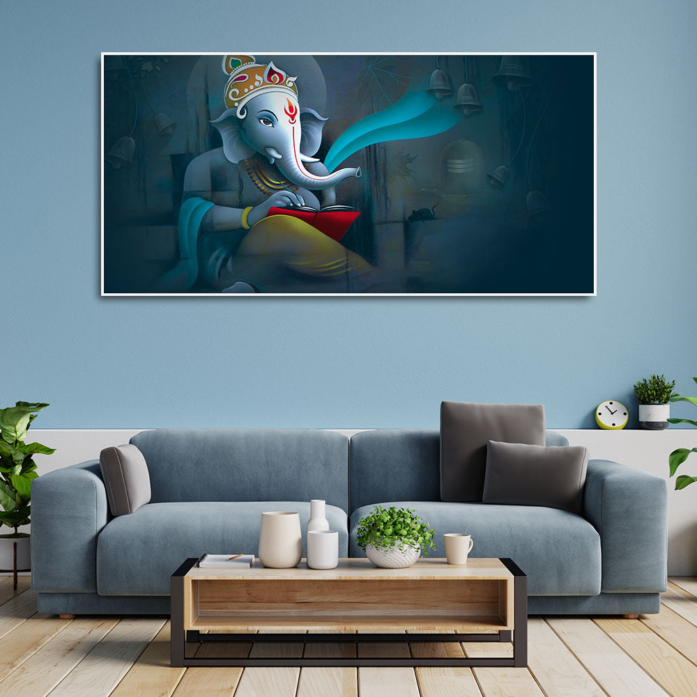 Auspicious Shri Ganpati Ganesha Canvas Wall Painting