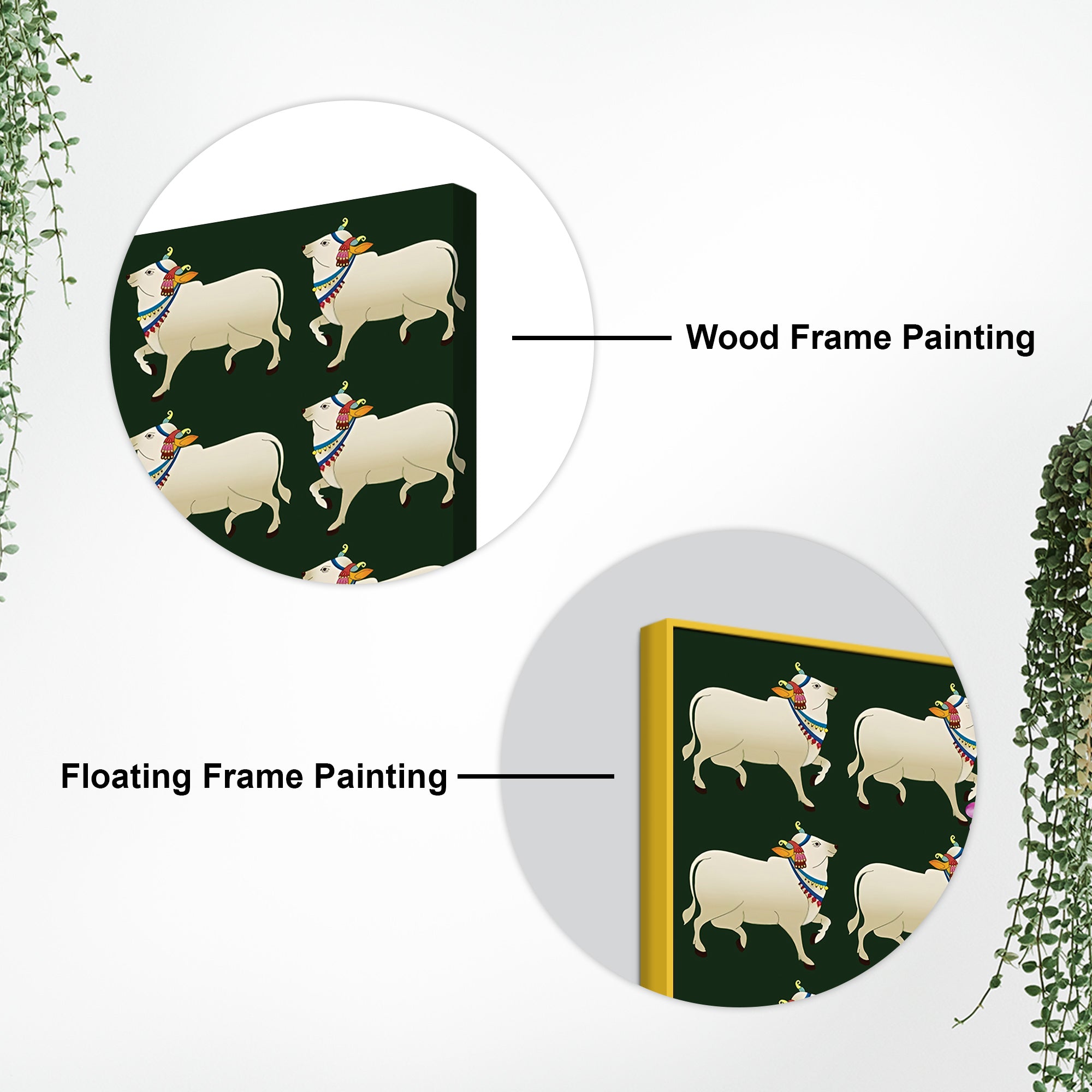 Auspicious Shrinath ji Face Cow Religious Wall Painting