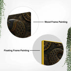 Auspicious Twin Fish with Lotus Metallic Look 3D Canvas Wall Painting