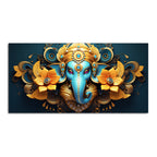 Auspicious Vighnaharta Ganesha Canvas Wooden Wall Painting