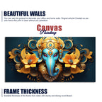 Auspicious Vighnaharta Ganesha Canvas Wooden Wall Painting