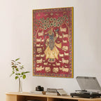 Authentic Indian Devotional Shreenathji Canvas Wall Painting