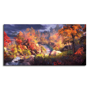 Autumn Season Nature's Scenery Wall Painting