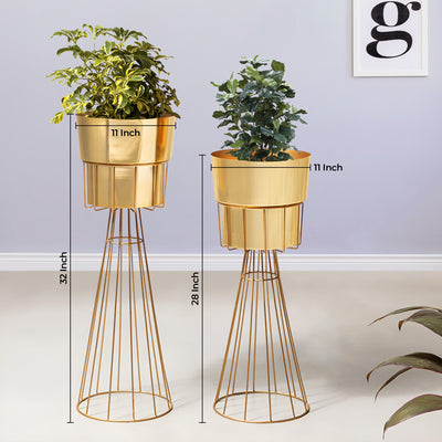 Avant Garden Golden Finish Planters Set of 2