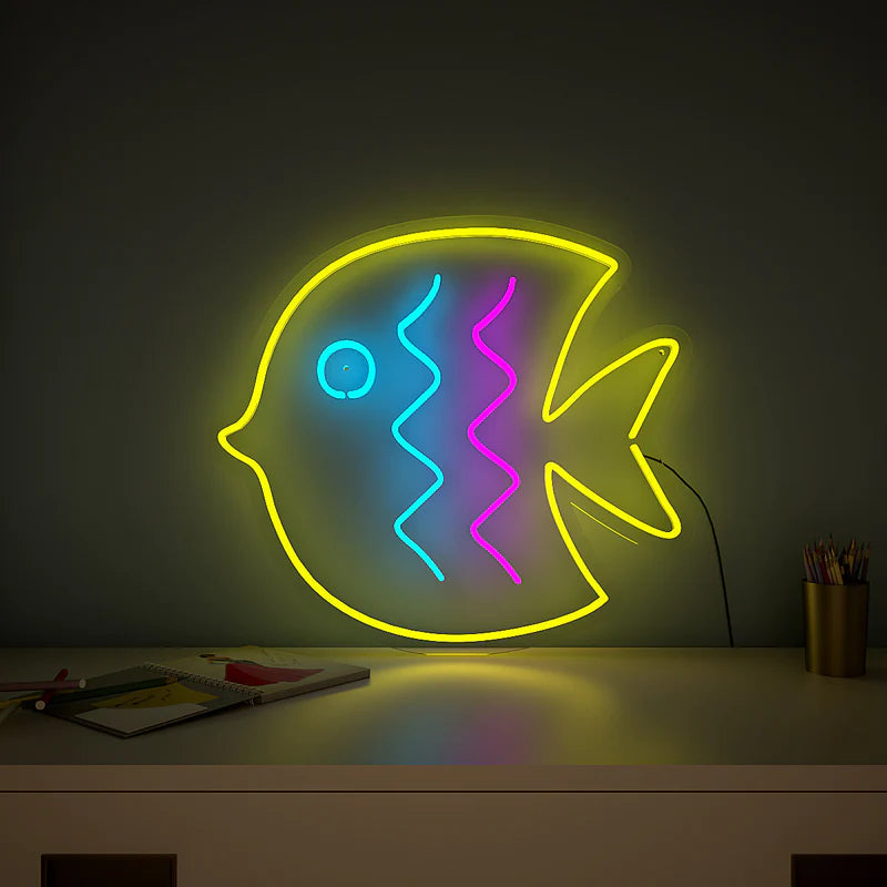 Baby Puffer Fish Yellow Neon LED Light