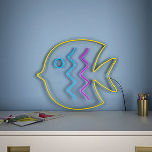 Baby Puffer Fish Yellow Neon LED Light