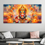 Bajrangbali Hanuman Cosmic Canvas Painting – Sacred Energy Decor