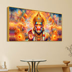 Bajrangbali Hanuman Cosmic Canvas Painting – Sacred Energy Decor