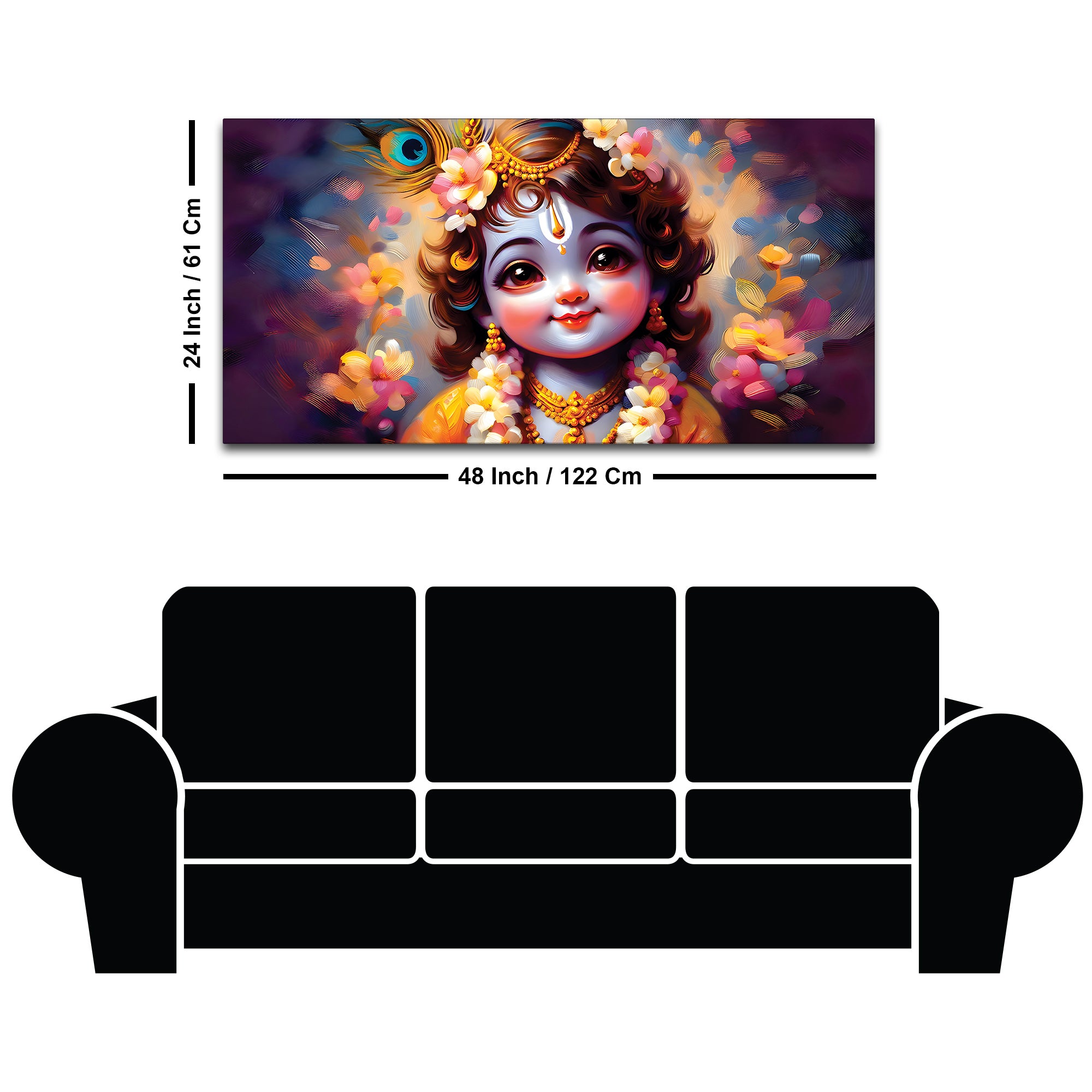 Bal Gopal Cute Canvas Painting for Living Room & Kids Room