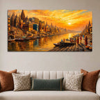Banaras Ganga Ghat Morning View Canvas Wall Art Painting