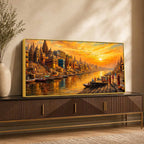 Banaras Ganga Ghat Morning View Canvas Wall Art Painting