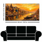 Banaras Ganga Ghat Morning View Canvas Wall Art Painting