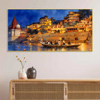 Banaras Ghat Evening View Canvas Wall Painting