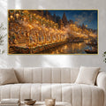Banaras Ghat Ganga Aarti Canvas Painting for Home Decoration