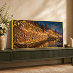 Banaras Ghat Ganga Aarti Canvas Painting for Home Decoration