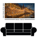 Banaras Ghat Ganga Aarti Canvas Painting for Home Decoration