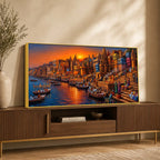 Banaras Ghat Sunset Aarti Canvas Painting for Living Room Decor