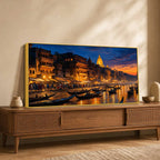 Banaras Ghat Sunset Canvas Painting for Living Room Decor