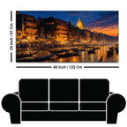 Banaras Ghat Sunset Canvas Painting for Living Room Decor