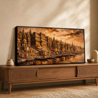 Banaras Ghat Temple Canvas Painting for Living Room Wall Decor and Home Decoration