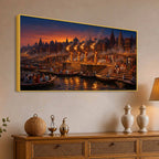 Banaras Riverside Aarti Canvas Painting for Living Room Decor