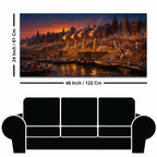 Banaras Riverside Aarti Canvas Painting for Living Room Decor