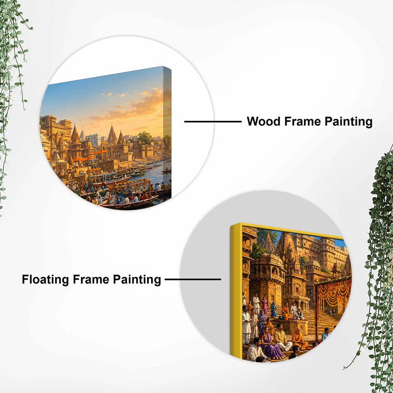 Banaras Riverside Traditional Music Painting for Home Wall Decor