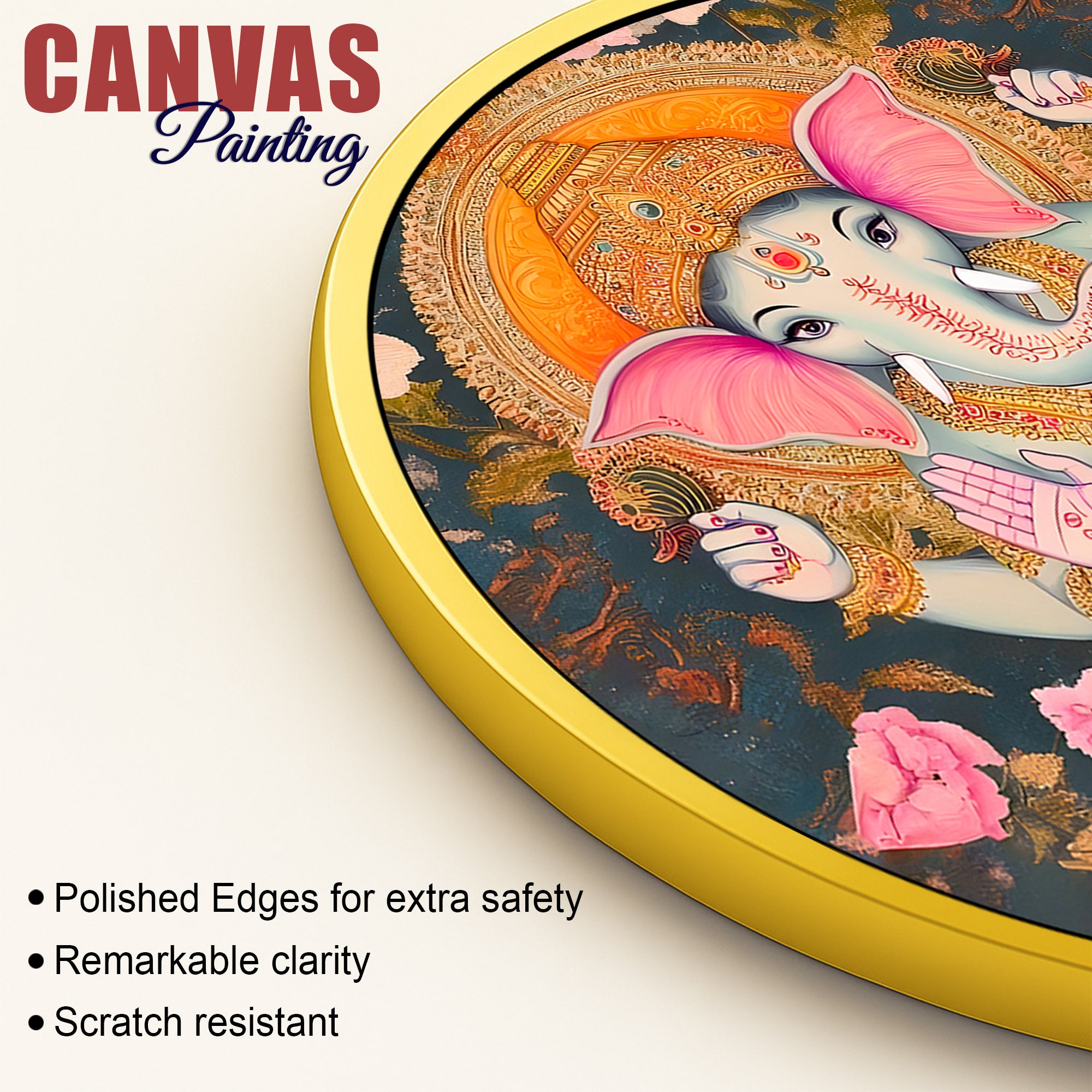 Bappa Ji Round Canvas Painting