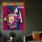 Barcelona Ronaldinho Gaúcho Cotton Canvas Wall Painting