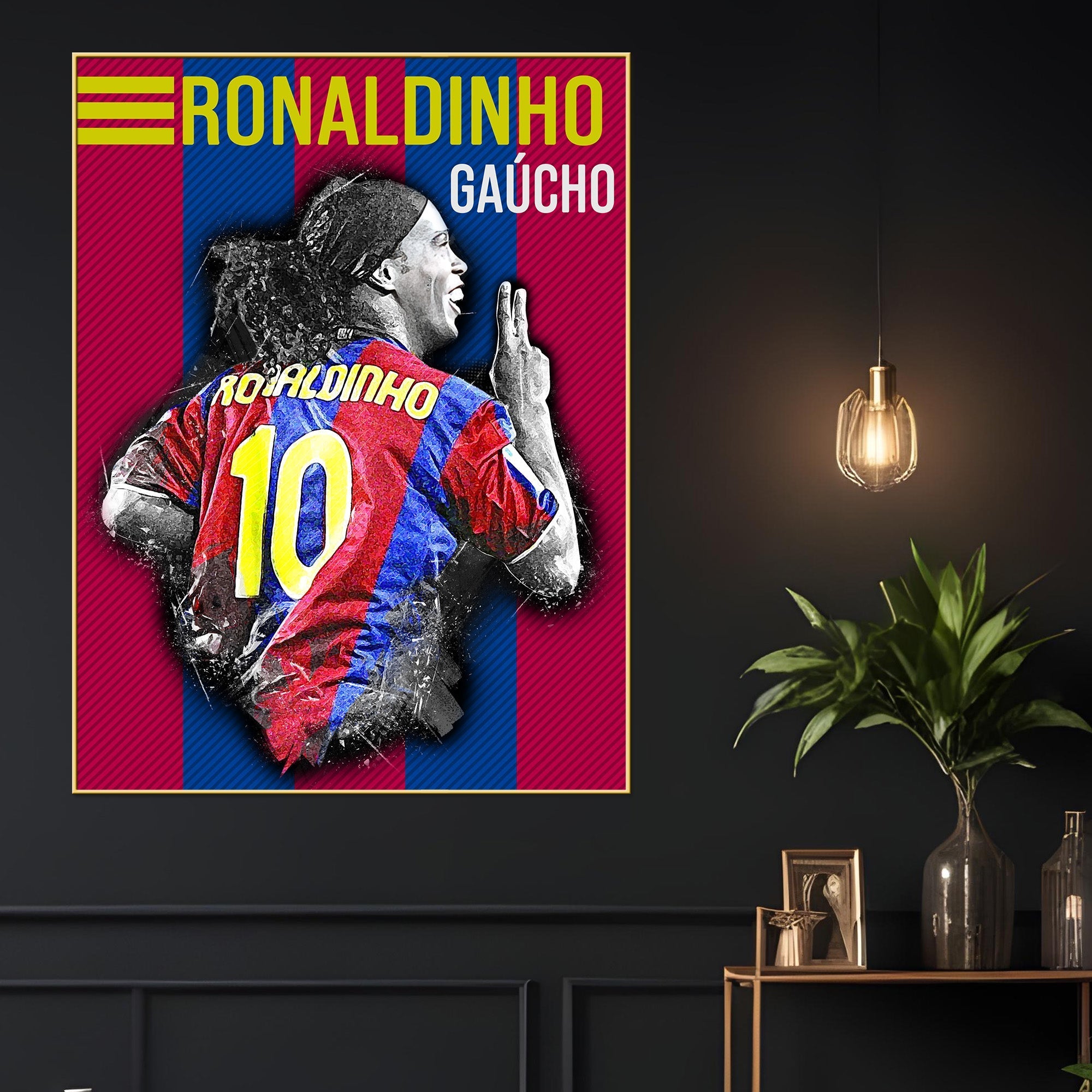 Barcelona Ronaldinho Gaúcho Cotton Canvas Wall Painting