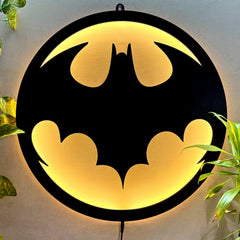 Batman Logo LED Wall Art Light for Office and Living Room Wall Decor