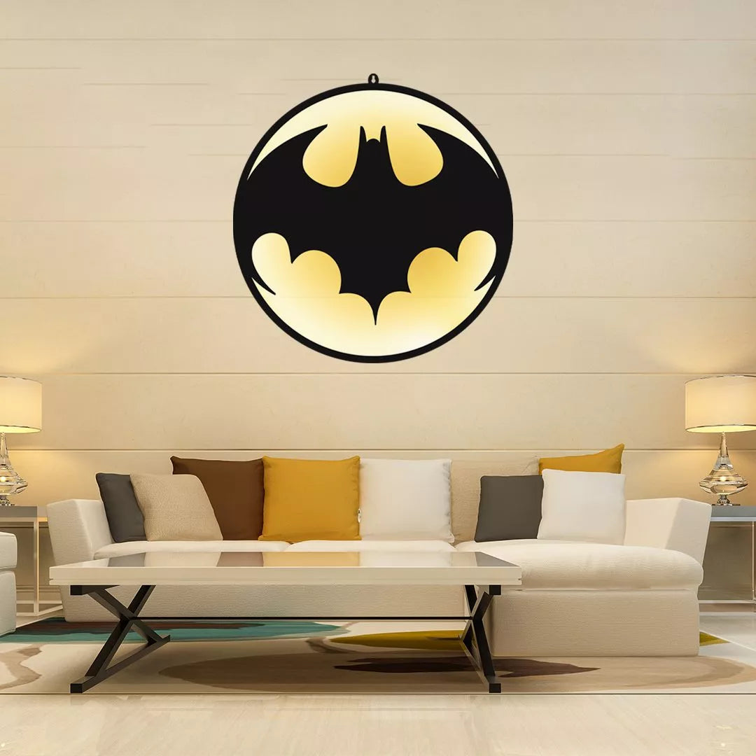 Batman Logo LED Wall Art Light for Office and Living Room Wall Decor