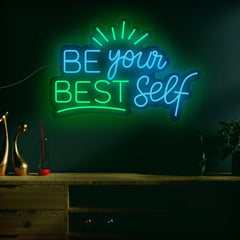 Be Your Best Self Inspirational Text Neon Sign LED Light