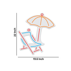 Beach Chair with Umbrella Neon Sign LED Light