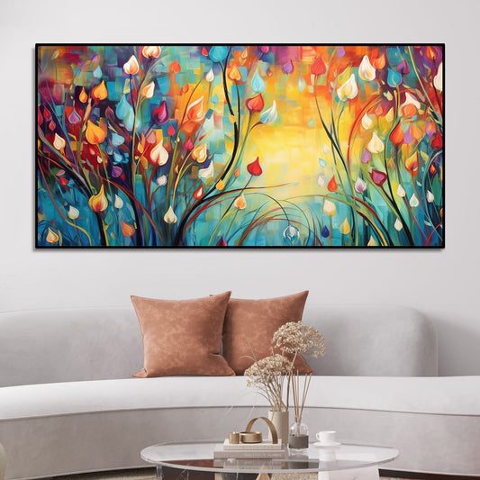 Beautiful Abstract Art of Colorful Flowers Canvas Wall Painting