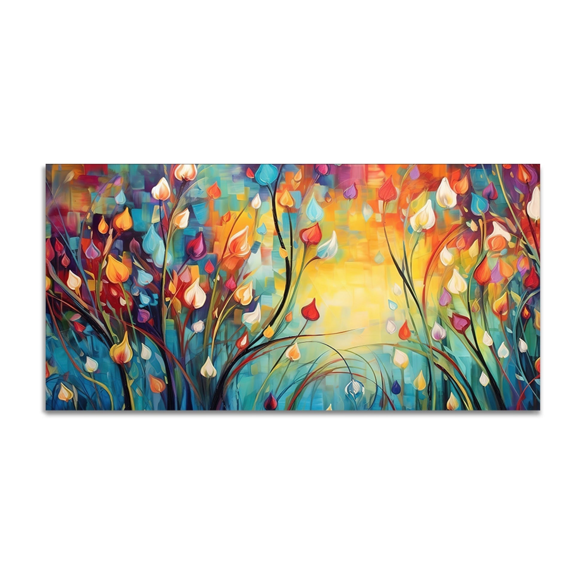 Beautiful Abstract Art of Colorful Flowers Canvas Wall Painting