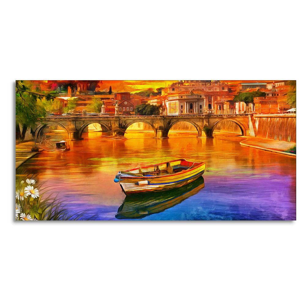 Beautiful Abstract Lake Scenery Canvas Wall Painting