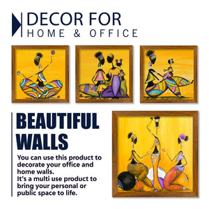 Beautiful Abstract Warli Women Art Wall Frame Set of Four