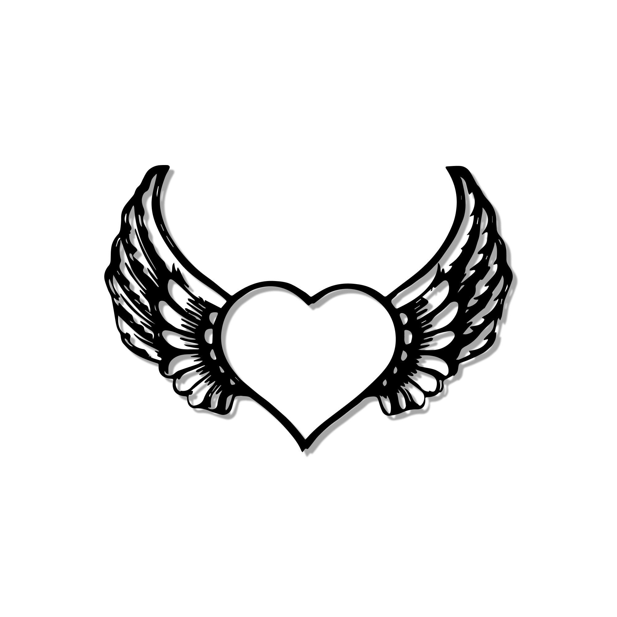 Beautiful Angel Heart Design Metal Wall Art Decor