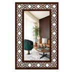 Beautiful Antique Rectangle Wooden Mirror with Walnut Finish