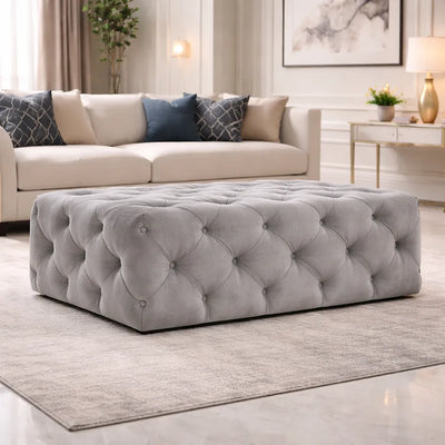 beautiful-artistic-design-tufted-grey-velvet-ottoman