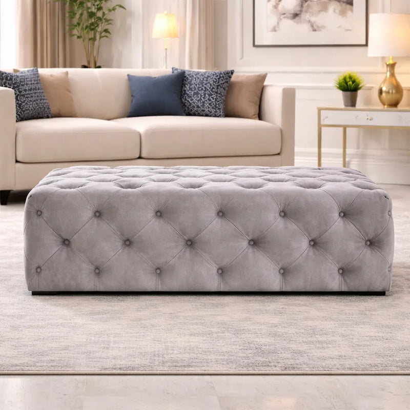 beautiful-artistic-design-tufted-grey-velvet-ottoman