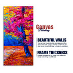 Beautiful Autumn Season Colorful Trees Wall Painting