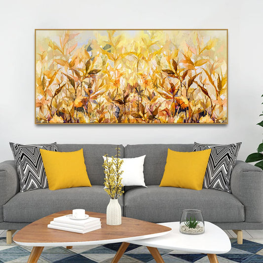 Beautiful Autumn Season with Yellow Leaves Canvas Wall Painting