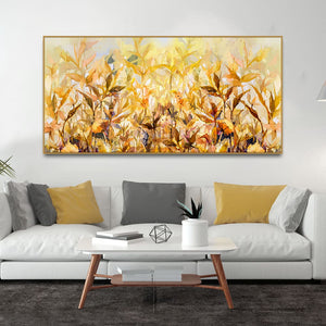 Beautiful Autumn Season with Yellow Leaves Canvas Wall Painting