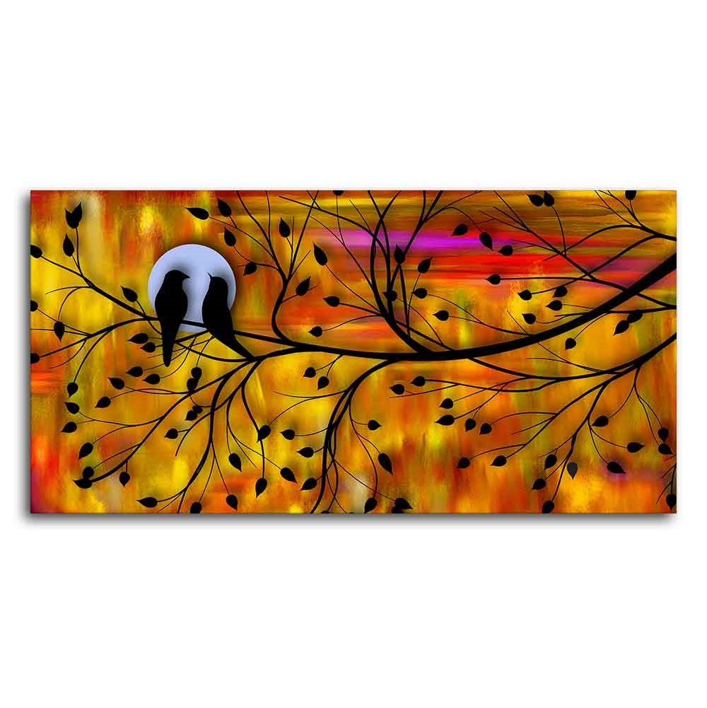 Beautiful Bird Couple on Tree Wall Painting