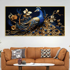 Beautiful Blue Peacock Canvas Wall Painting for Home & Office Spaces